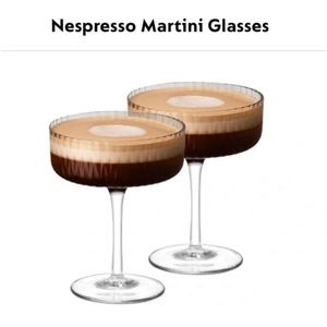 Nespresso fusalp martini glasses brand new limited edition
